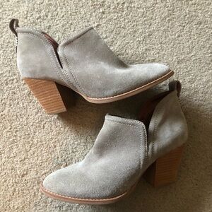 Jeffrey Campbell Rosalee Suede Booties - Taupe/Gray